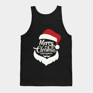 Merry Christmas Everyone Santa Text Face Tank Top